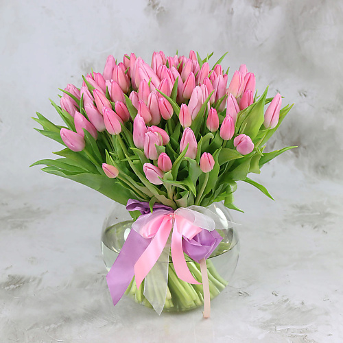 

БУКЕТ МАРКЕТ ДАРИТЕ С УДОВОЛЬСТВИЕМ Букет из 101 розового тюльпана, Букет из 101 розового тюльпана