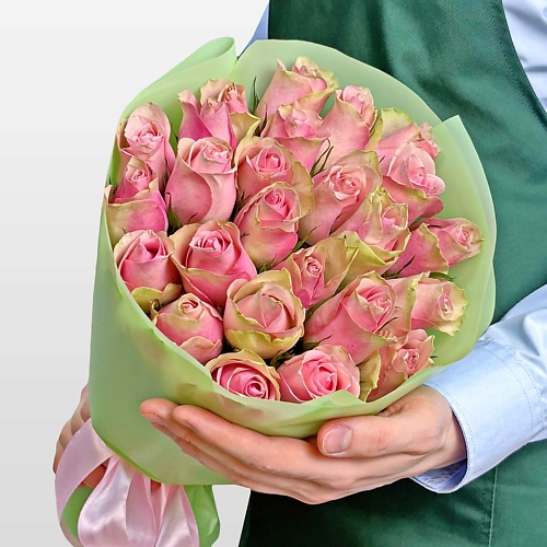 

STUDIO FLORISTIC Букет из розовых Роз Кения 40 см 25 шт «Мелодия Сердца», Букет из розовых Роз Кения 40 см 25 шт «Мелодия Сердца»