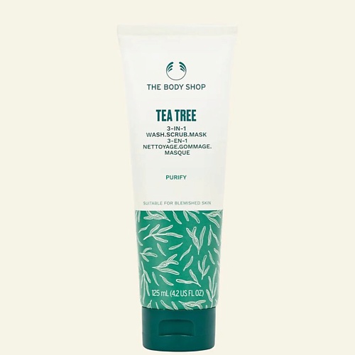 

THE BODY SHOP Гель для умывания, скраб и маска Tea Tree 3-in-1 для проблемной кожи 125, Гель для умывания, скраб и маска Tea Tree 3-in-1 для проблемной кожи
