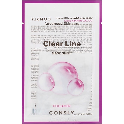 

CONSLY Укрепляющая тканевая маска с коллагеном Clear Line Mask Sheet 25, Укрепляющая тканевая маска с коллагеном Clear Line Mask Sheet