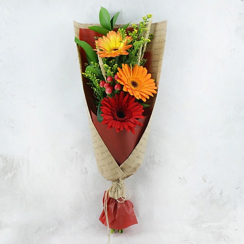 

БУКЕТ МАРКЕТ ДАРИТЕ С УДОВОЛЬСТВИЕМ Букет из гербер и солидаго, Букет из гербер и солидаго