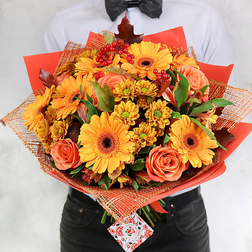 

БУКЕТ МАРКЕТ ДАРИТЕ С УДОВОЛЬСТВИЕМ Яркий букет из гербер, роз и хризантем, Яркий букет из гербер, роз и хризантем