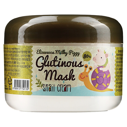 

ELIZAVECCA Крем-маска ночная с муцином улитки Milky Piggy Glutinous Mask 80 Snail Cream 100, Крем-маска ночная с муцином улитки Milky Piggy Glutinous Mask 80 Snail Cream