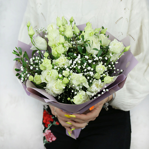 

БУКЕТ МАРКЕТ ДАРИТЕ С УДОВОЛЬСТВИЕМ Букет из лизиантуса и гипсофилы, Букет из лизиантуса и гипсофилы