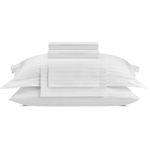 Комплект постельного белья ARYA HOME COLLECTION Постельное белье Vip из Страйп Сатина 1.5 Сп. 160x220 Белый