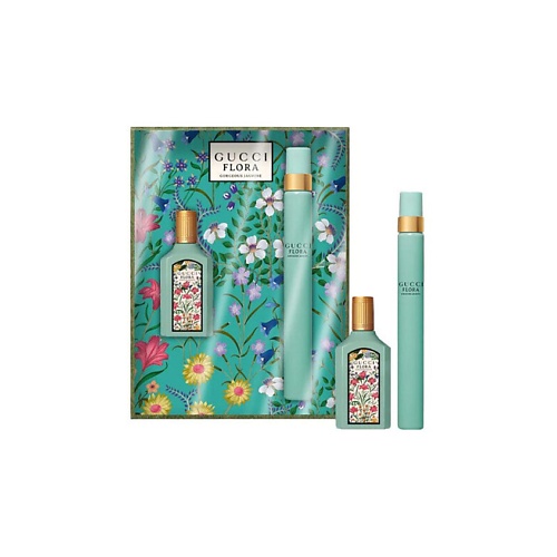 Набор парфюмерии GUCCI Flora Gorgeous Jasmine: Миниатюра + Флакон для путешествий