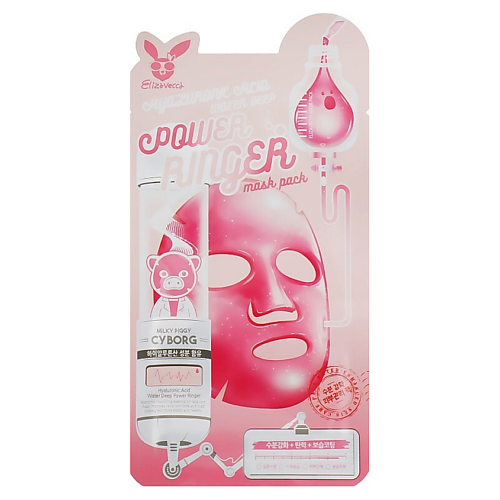 

ELIZAVECCA Тканевая маска для лица Hyaluronic Acid Water Deep Power Ringer Mask Pack 23, Тканевая маска для лица Hyaluronic Acid Water Deep Power Ringer Mask Pack