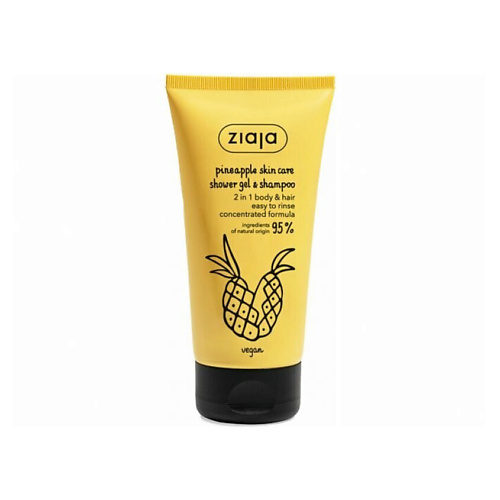 Гель для душа ZIAJA Мягкий ананасовый шампунь и гель для душа Pineapple Skin Care