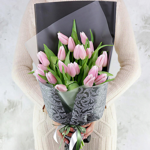 

БУКЕТ МАРКЕТ ДАРИТЕ С УДОВОЛЬСТВИЕМ Букет из 25 розовых тюльпанов, Букет из 25 розовых тюльпанов