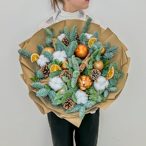 

ЛЭТУАЛЬ FLOWERS Новогодний букет в экостиле Восторг, Новогодний букет в экостиле Восторг