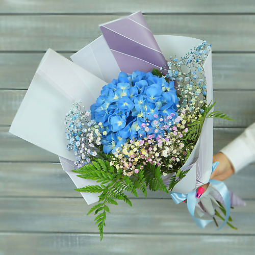 

БУКЕТ МАРКЕТ ДАРИТЕ С УДОВОЛЬСТВИЕМ Букет из гортензии и гипсофилы, Букет из гортензии и гипсофилы