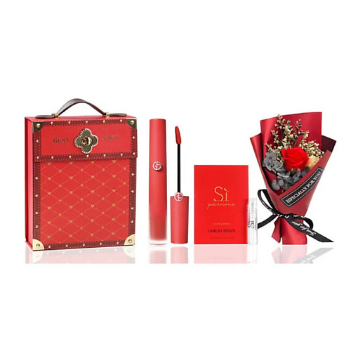 

GIORGIO ARMANI Подарочный набор Помада Lip Maestro Satin+ Букет+Пробник Si, Подарочный набор Помада Lip Maestro Satin+ Букет+Пробник Si