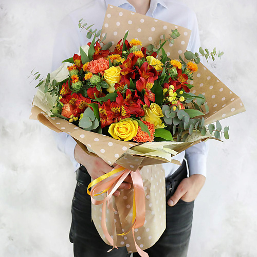 

БУКЕТ МАРКЕТ ДАРИТЕ С УДОВОЛЬСТВИЕМ Большой букет из альстромерий, ромашек и роз, Большой букет из альстромерий, ромашек и роз