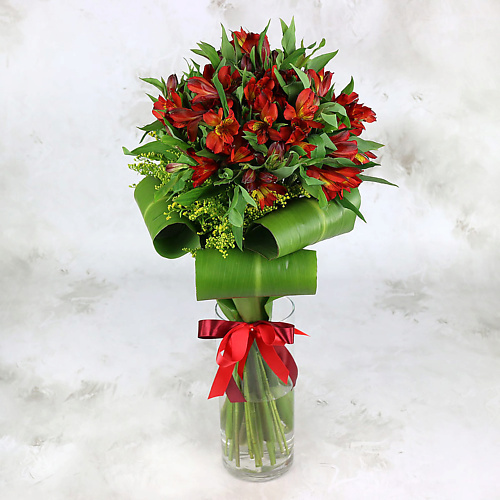 

БУКЕТ МАРКЕТ ДАРИТЕ С УДОВОЛЬСТВИЕМ Букет из 17 красных альстромерий, Букет из 17 красных альстромерий