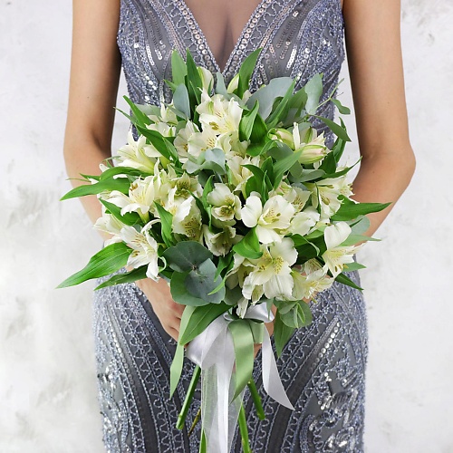 

БУКЕТ МАРКЕТ ДАРИТЕ С УДОВОЛЬСТВИЕМ Букет из альстромерии и эвкалипта, Букет из альстромерии и эвкалипта