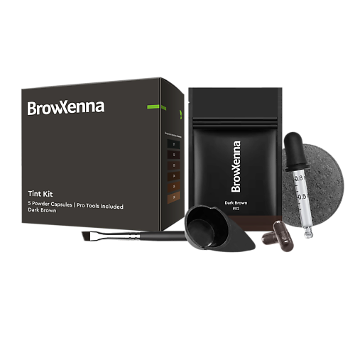 

BROWXENNA Набор для домашнего окрашивания 6в1 Tint Kit BrowXenna #02 Dark Brown, Набор для домашнего окрашивания 6в1 Tint Kit BrowXenna #02 Dark Brown