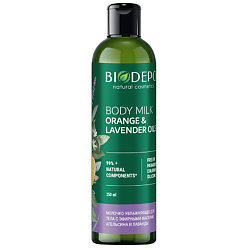 Молочко для тела натуральное увлажняющее с эфирными маслами апельсина и лаванды Orange And Lavender Essential Oils