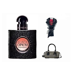 Парфюмерный набор Black Opium +Букет+Сумка