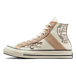 Кроссовки Chuck 70 Leather Overlay High Egret Champagne Tan