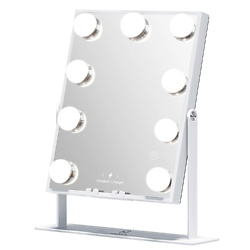 Настольное зеркало с LED подсветкой, аккумулятором и Bluetooth динамиками, 30х25см