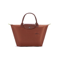 Сумка Le Pliage Green Cow Leather Trim Dumpling Medium Size Women's Brown