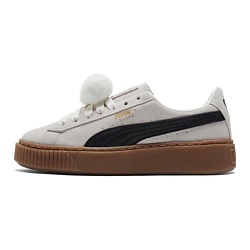 Кроссовки Suede Platform Cream White Womens