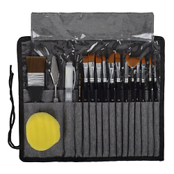 Кисти художественные набор 18 предметов (14 кистей и аксессуары)