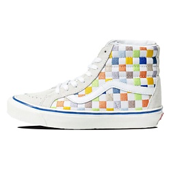 Кроссовки SK8 HI High Top Casual Skate Shoes Beige Multi Color Grid 'Cream'