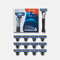 Мужская бритва станок +12 сменных кассет Power 6 подарочный набор