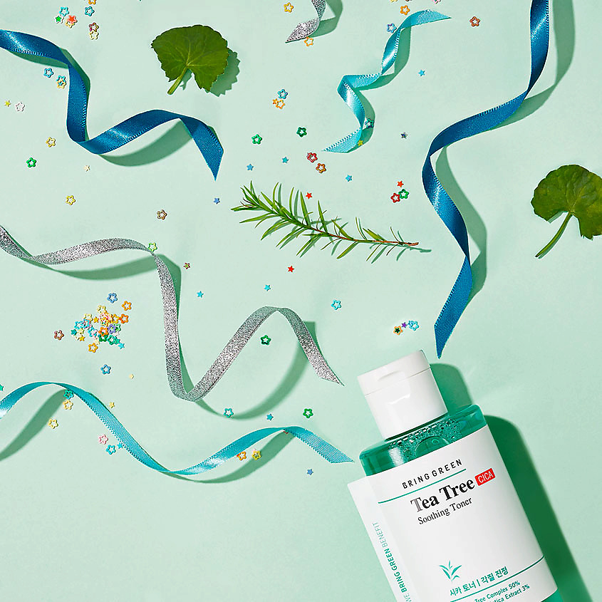 BRING GREEN Тонер для лица успокаивающий с чайным деревом и центеллой азиатской Tea Tree Cica Soothing Toner – фото 5