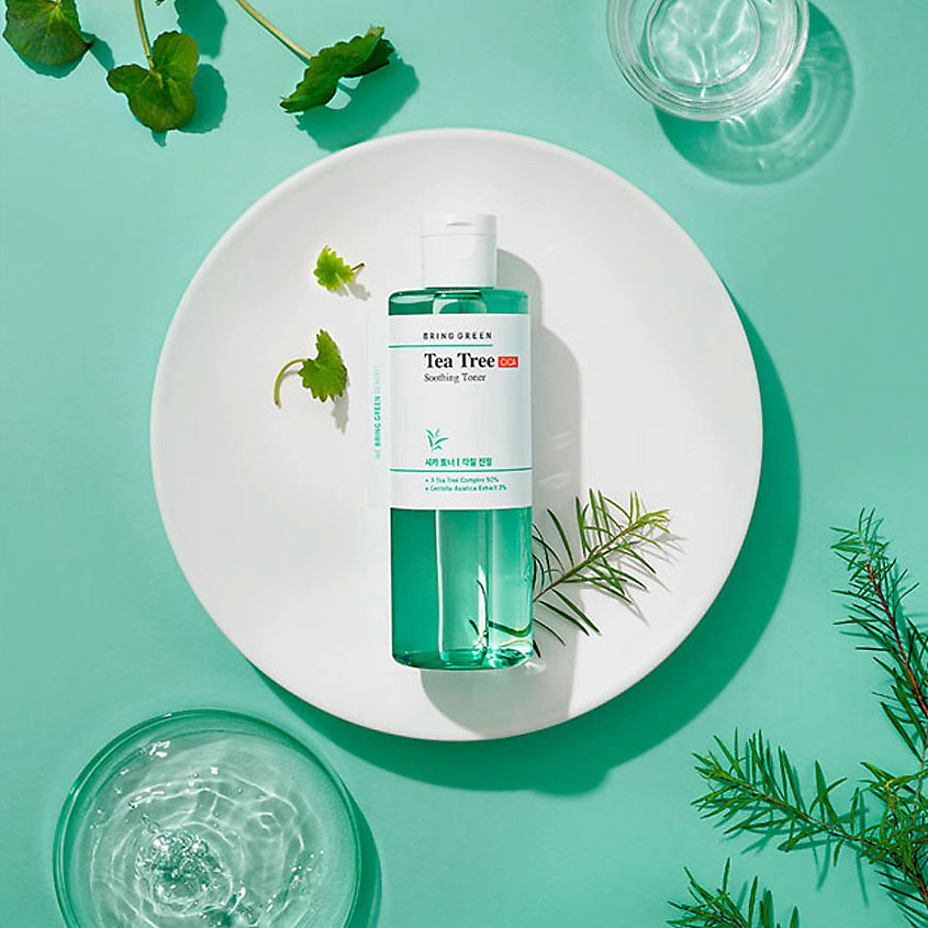 BRING GREEN Тонер для лица успокаивающий с чайным деревом и центеллой азиатской Tea Tree Cica Soothing Toner – фото 2