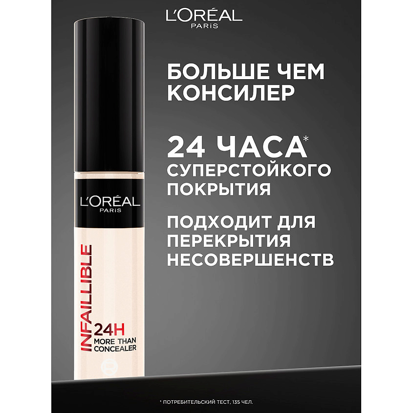 L'ORÉAL PARIS Стойкий многофункциональный консилер для лица Infaillible – фото 3