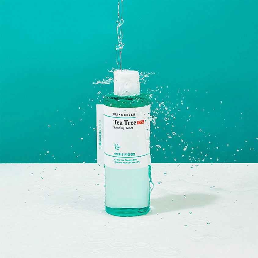 BRING GREEN Тонер для лица успокаивающий с чайным деревом и центеллой азиатской Tea Tree Cica Soothing Toner – фото 3
