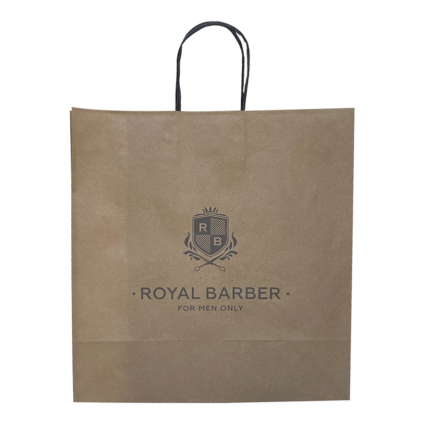 Изображение товара Подарочный пакет Royal Barber 32 35 15 см крафт натуральный грузоподъемность до 3 кг