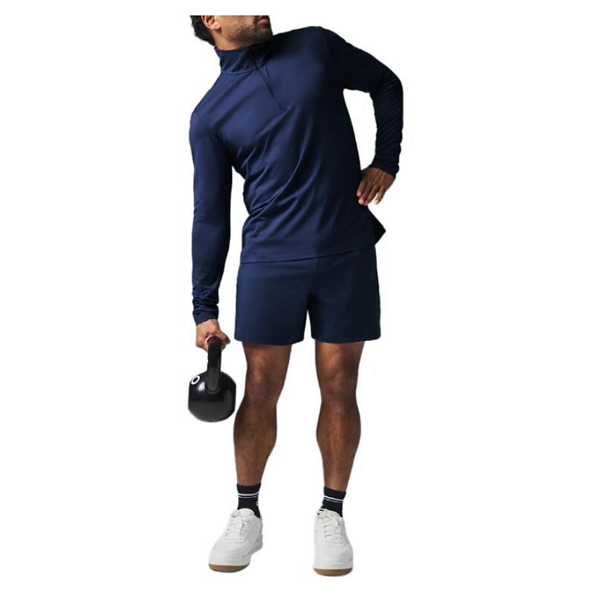 Изображение товара ALO YOGA Лонгслив Conquer 1/4 Zip Reform Long Sleeve, Размер: L, Цвет: Синий (Navy)