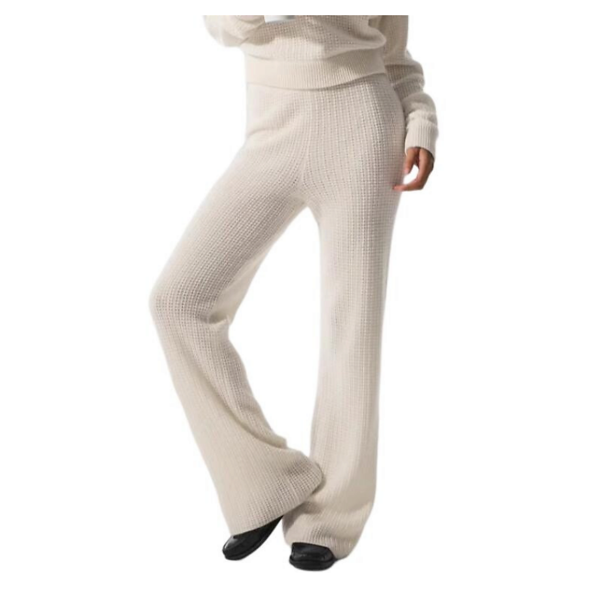 Изображение товара ALO YOGA Кашемировые брюки Cashmere High-Waist Plush Waffle Pant, Цвет: Слоновая кость, Размер: S