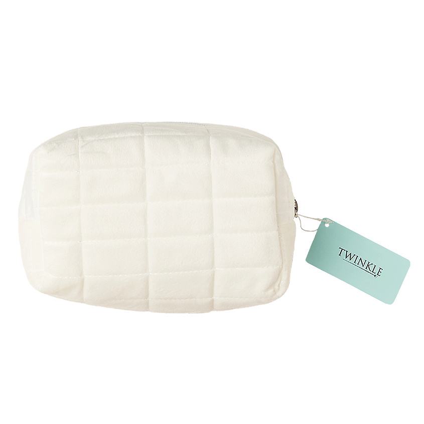 Изображение товара Косметичка TWINKLE Square Fluff White женская вместительная стильная