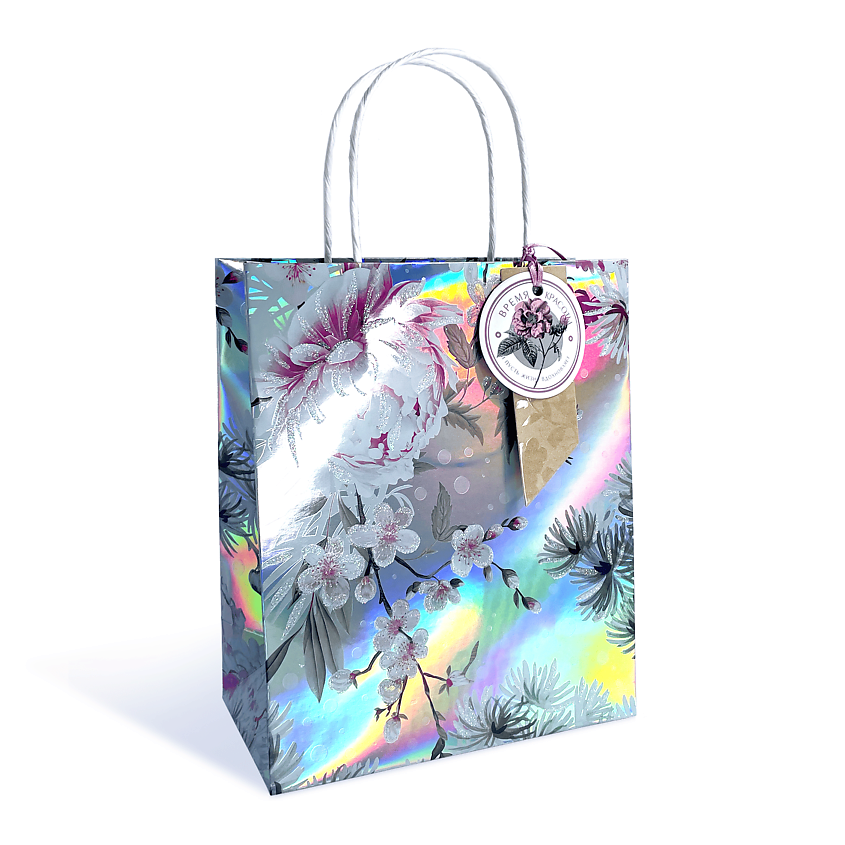 Изображение товара ЛАКАРТ ДИЗАЙН Пакет подарочный серебристый, 1 шт.