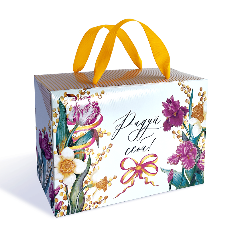 Изображение товара ЛАКАРТ ДИЗАЙН Подарочный пакет-коробка белый, 1 шт.