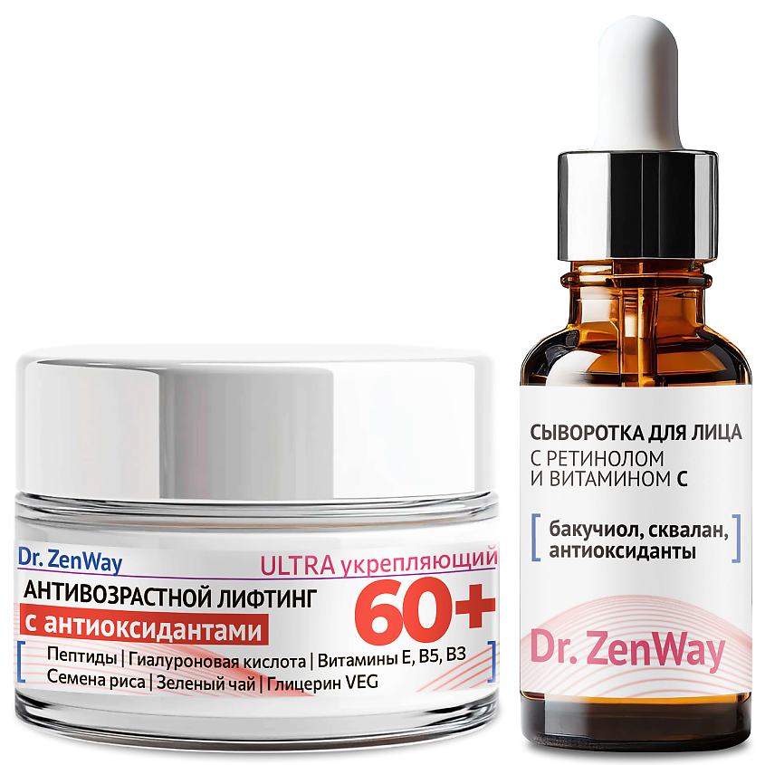Изображение товара Антивозрастной набор для лица ZENWAY DUO-BOOST 60+ с ретинолом и витамином C