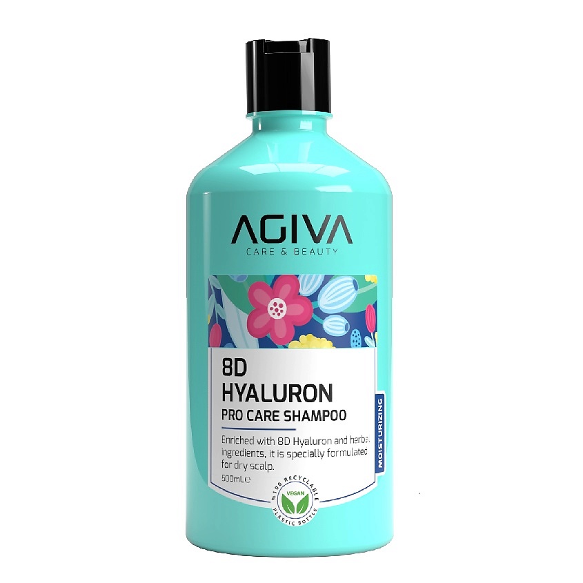 Изображение товара AGIVA BEAUTY Шампунь для волос 8D Hyoluron Pro Care 500 мл увлажнение и восстановление