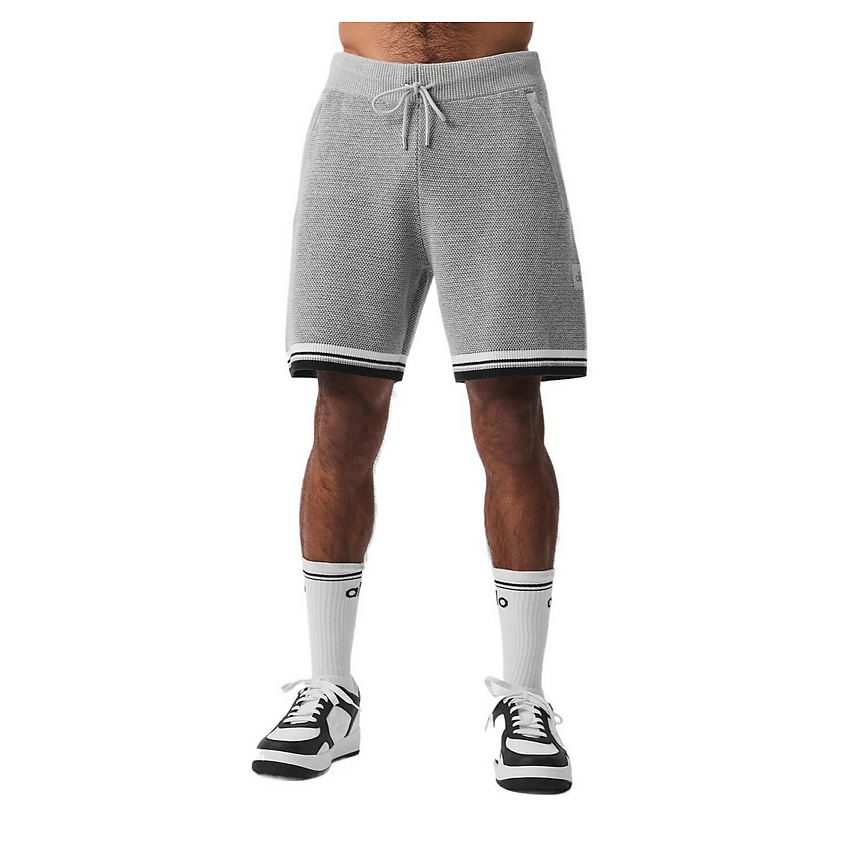 Изображение товара ALO YOGA Шорты 7" Sports Club Sweater Knit Basketball Short, Размер: L, Цвет: Серый (Athletic Heather Grey)
