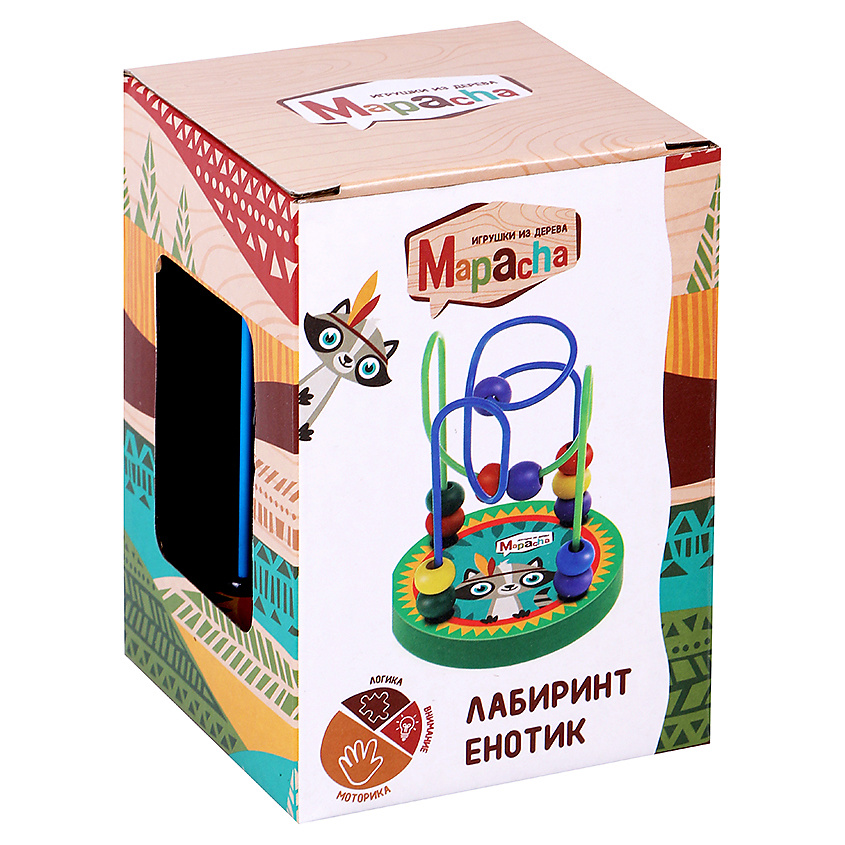 Изображение товара MAPACHA Лабиринт деревянный маленький Веселый енот развивающая игрушка
