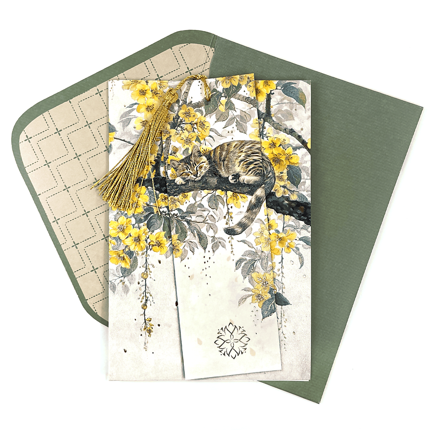 Изображение товара Открытка-закладка Книжная закладка котик от ЛАКАРТ ДИЗАЙН 11,5х17 см