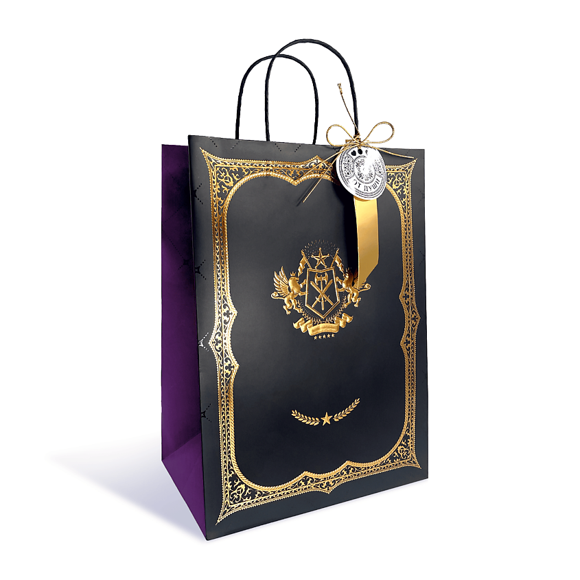 Изображение товара Подарочный пакет ЛАКАРТ ДИЗАЙН черно-фиолетовый 26,5*36*16 см универсальный