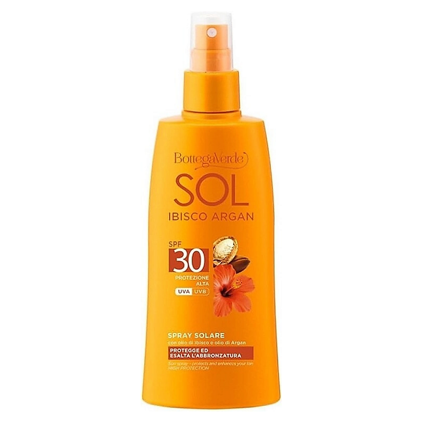 Изображение товара BOTTEGA VERDE Солнцезащитный спрей для тела Sol Hibiscus & Argan Sun Spray SPF30, 200 мл