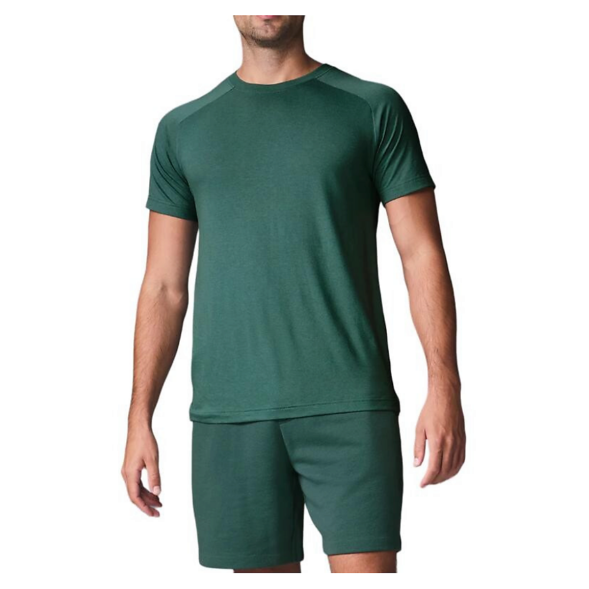 Изображение товара ALO YOGA Футболка с круглым вырезом The Triumph Crew Neck Tee, Размер: M, Цвет: Зеленый (Winter Ivy)