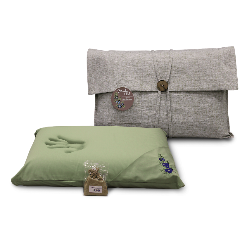 Изображение товара Анатомическая подушка BeautyLux Арома Можжевельник 60x40 см с ароматерапией