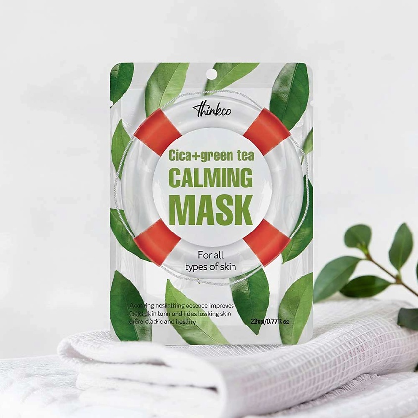 Изображение товара Маска-салфетка для лица с центеллой и зеленым чаем THINKCO 23 шт