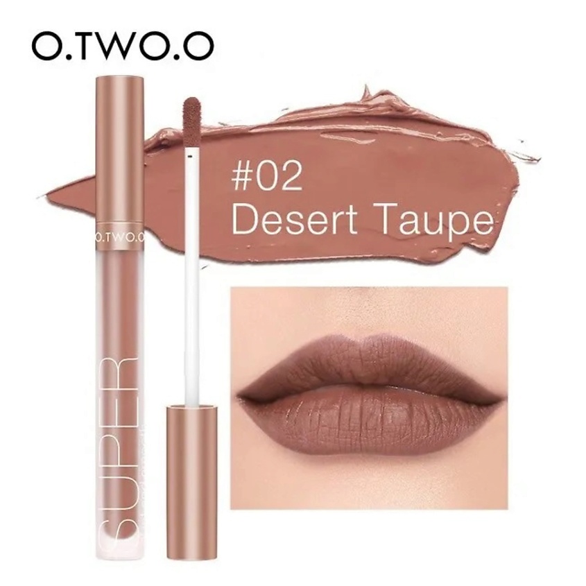 Изображение товара O.TWO.O Матовый блеск для губ Honey Whisper №02 Desert Taupe
